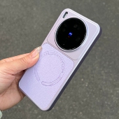 香芋紫色高级感磁吸荔枝纹适用vivoX300 X200pro手机壳OPPOFindx8素皮纹x8ultra肤感X8S 硬壳X8pro防摔iQOO15