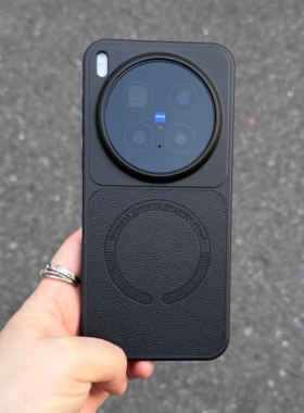 电镀高级感磁吸荔枝纹适用vivoX300手机壳X200pro纯黑色x200/x300pro防指纹OPPOFindx8ultra全包X8s+防摔X9硬