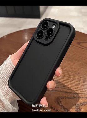 全包边加厚防摔适用小米10s手机壳13高出屏幕Note11经典12Turbo纯黑色K60红米K50pro黑武士K40磨砂K30不发黄9