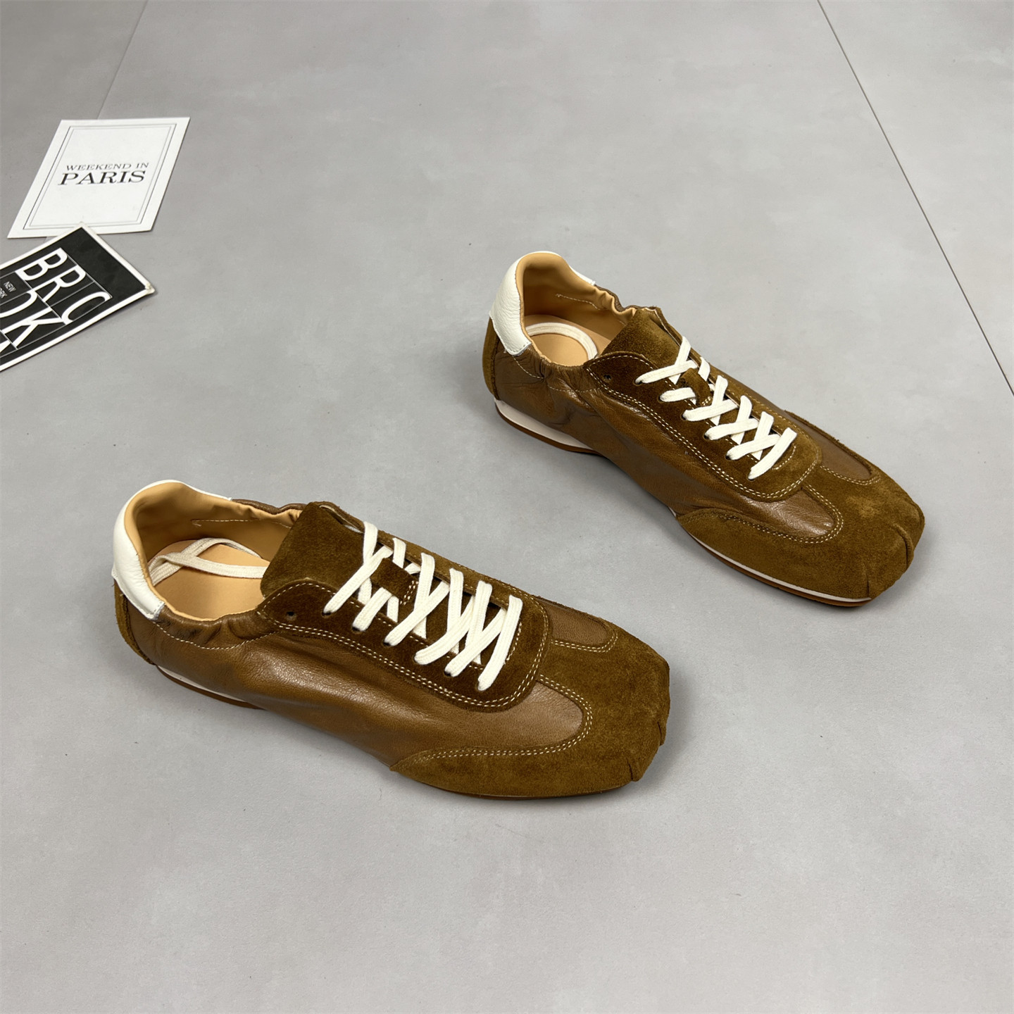 头层牛皮德训鞋女休闲软底阿甘鞋
