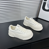 真皮厚底增高小白鞋 女 小个子6cm轻便软底牛皮板鞋 女2026春季 新款