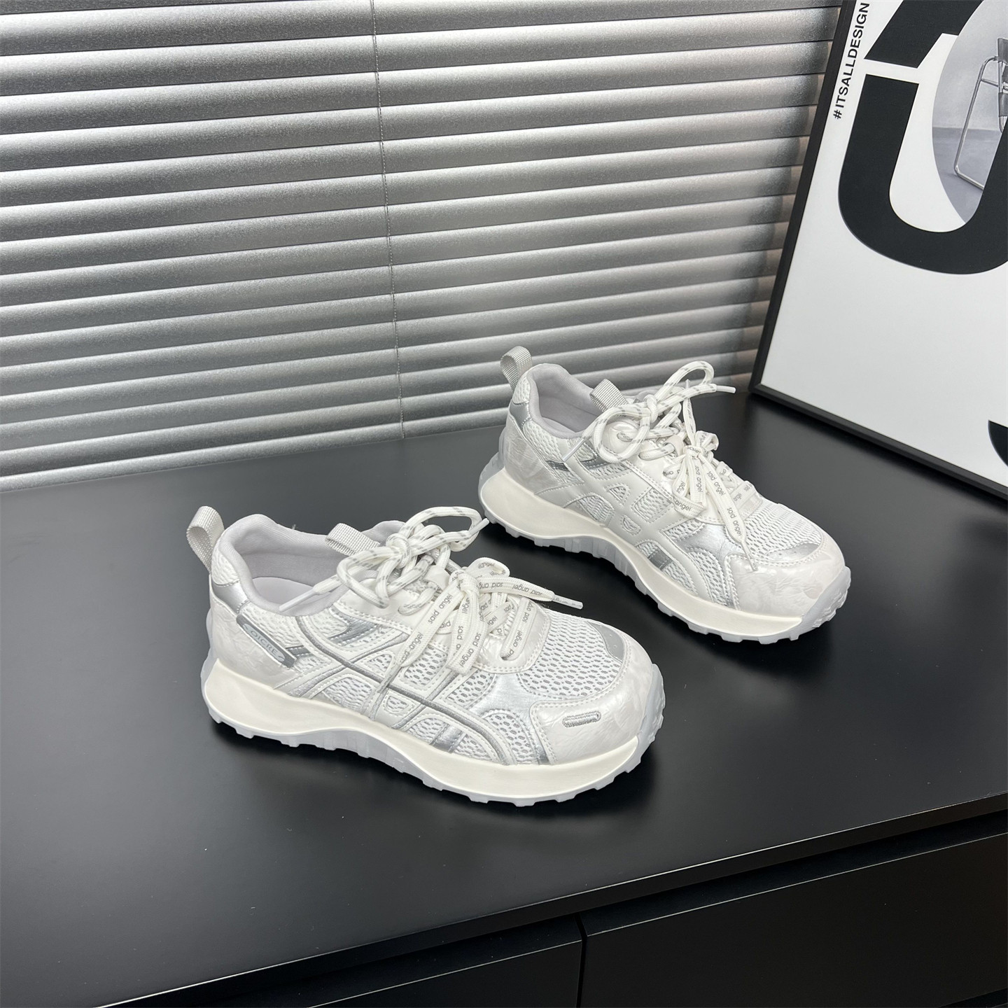 真皮厚底丑萌网面透气老爹鞋女2026春夏轻便小蛮腰百搭休闲运动鞋