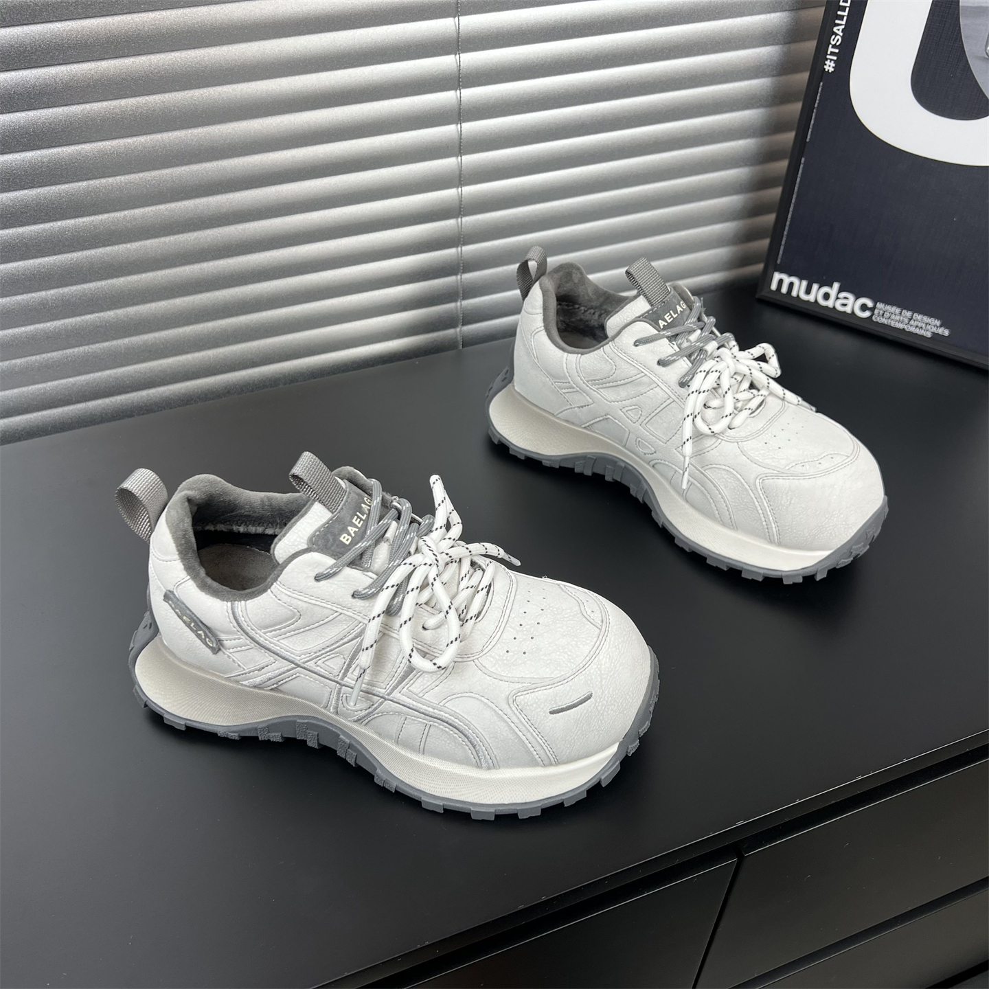 真皮小蛮腰厚底阿甘老爹鞋女