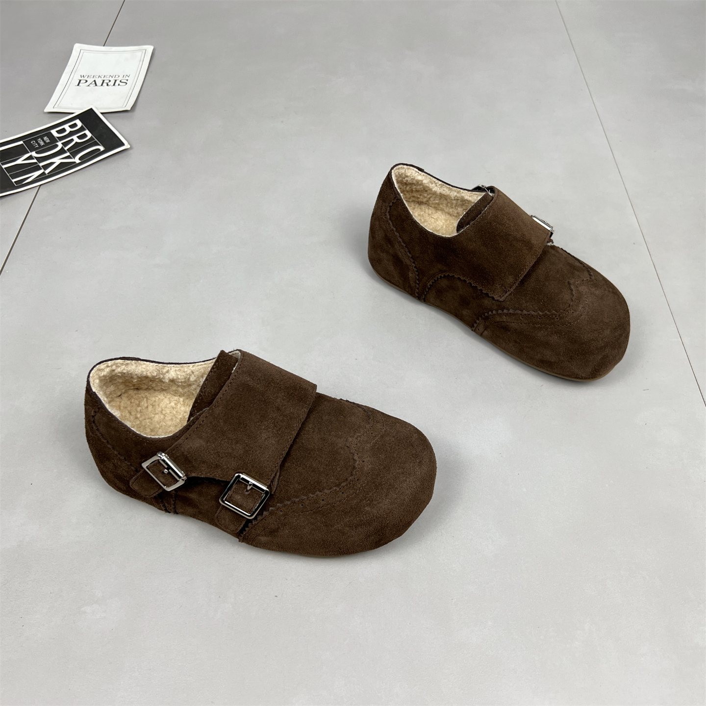 真皮加绒保暖勃肯鞋女2025冬季