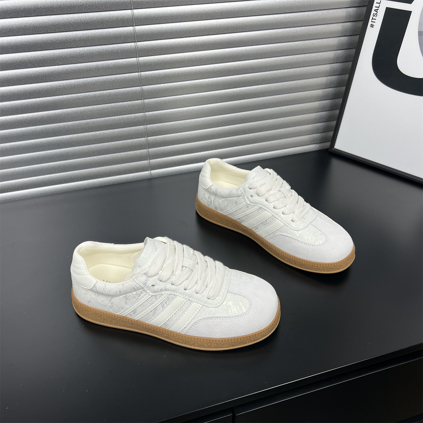 真皮德训鞋女2026春季新款韩版系带拼色平底休闲鞋百搭防滑小白鞋,女鞋,德训鞋,淘宝优惠券,粉丝福利购,淘宝优惠卷