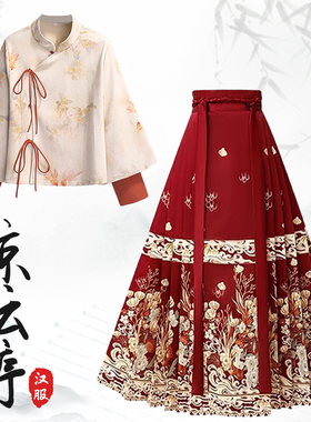 2025秋冬新中式国风宋制汉服唐装外套上衣马面裙小个子国风套装女