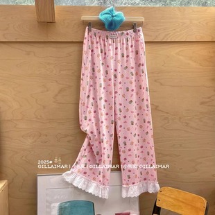 特价清仓Gill Aimar小熊家正品单裤子女生夏季清凉丝光棉薄款睡裤