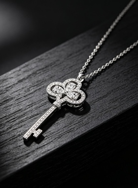 韩国【设计师】Charms S999纯银新款仙境秘钥钥匙项链女锁骨链女