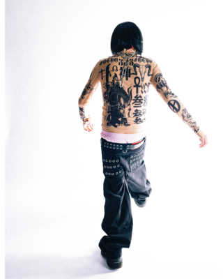 pccvision冲孔牛仔长裤