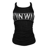 背心 winwin工字型烫银超弹透气印花黑色长款 PCCVISION 3MAN0N