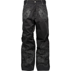 [PCCVISION] 3MAN0N 辑明线骷髅巴洛克线绣黑色宽松硬挺直筒裤