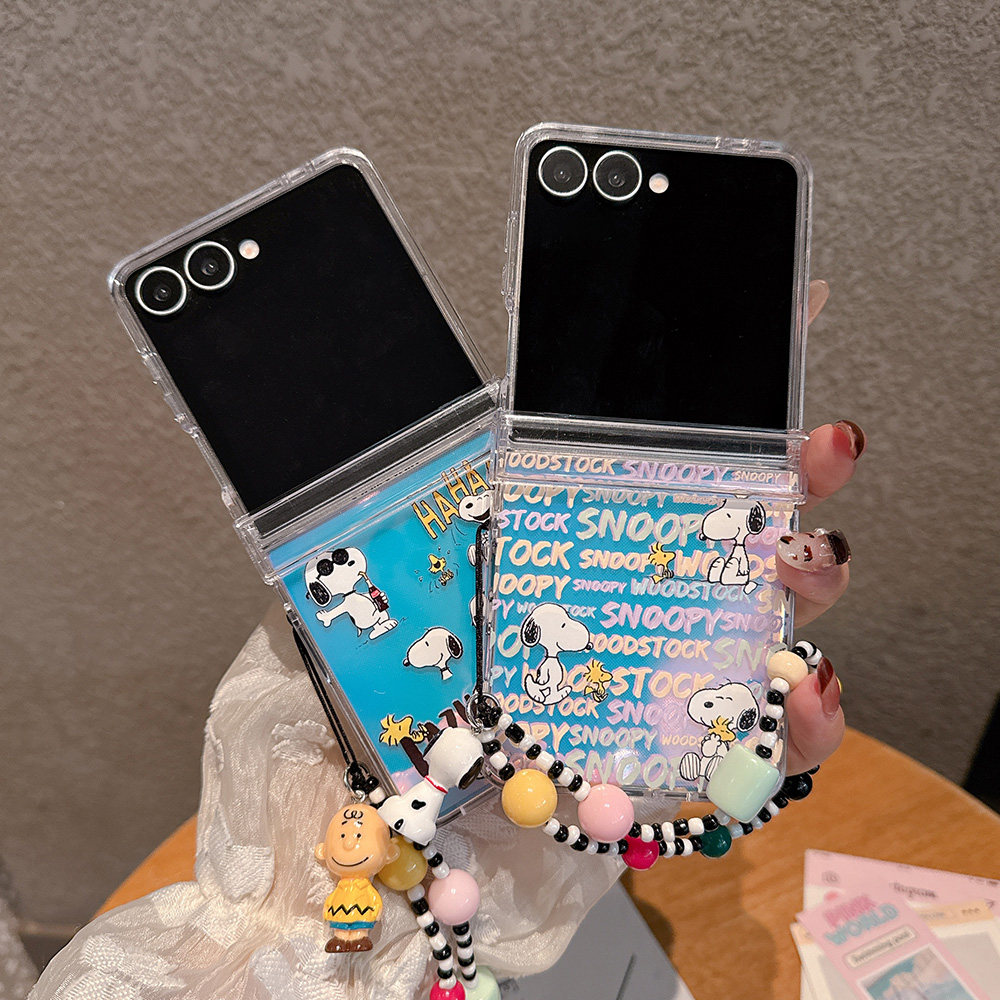 可爱狗狗适用于三星Z Flip8/Zflip7折叠手机壳Samsung Zflip6小狗Zflip7E带手链Zflip 5卡通透明硬壳