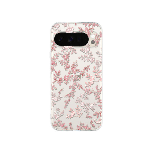 唯美粉花适用于谷歌Pixel11proXL/10pro透明手机壳Google Pixel10A/9A小花9pro XL彩绘7Pro/8A碎花6A软壳8pro