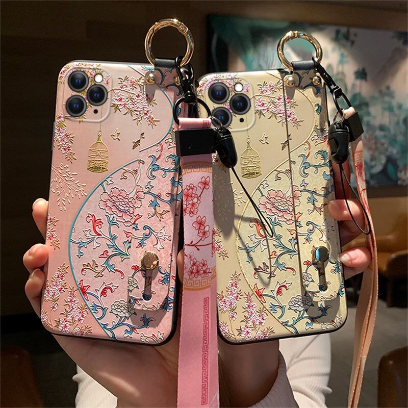 中国风浮雕适用于iPhone17/16/15/14/13手机壳苹果12mini/11promax腕带7/8plus古风15promax挂绳se琉璃xsmax