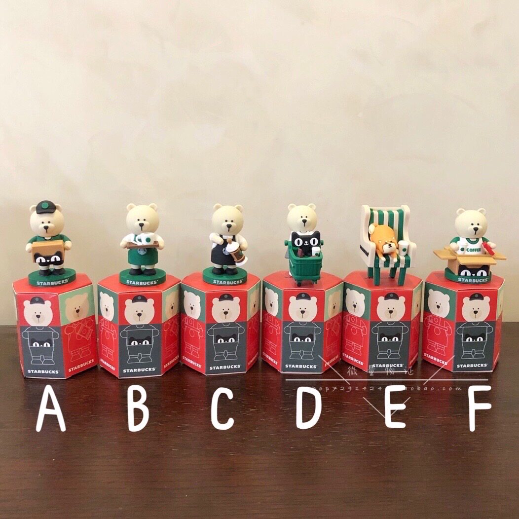 星巴克starbucks限量圣诞新年礼物盲盒汽车摆件小熊公仔玩偶收藏