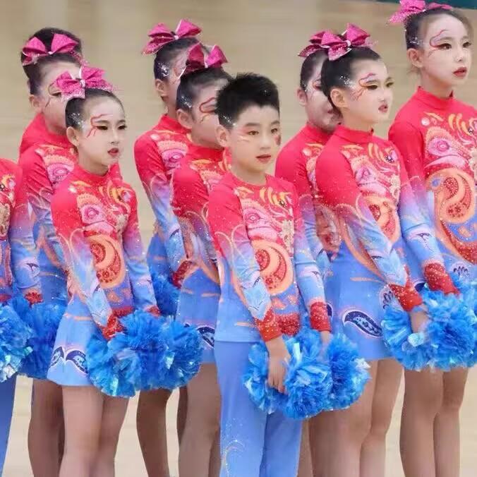 专业啦啦操比赛服装团体健美操拉拉队竞技演出服学生运动会儿童女