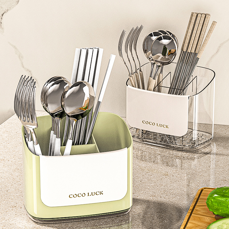 2024新款筷子收纳盒壁挂式厨房置物架免打孔筷子笼收纳可沥水筷筒