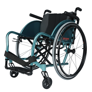 中进轮椅运动休闲轻便折叠超轻铝合金便携式轮椅可快拆后轮手推车