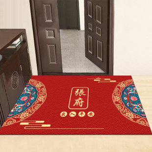 入户门地垫免洗可擦pu皮革玄关进门脚垫大门口地毯门垫定制百家姓
