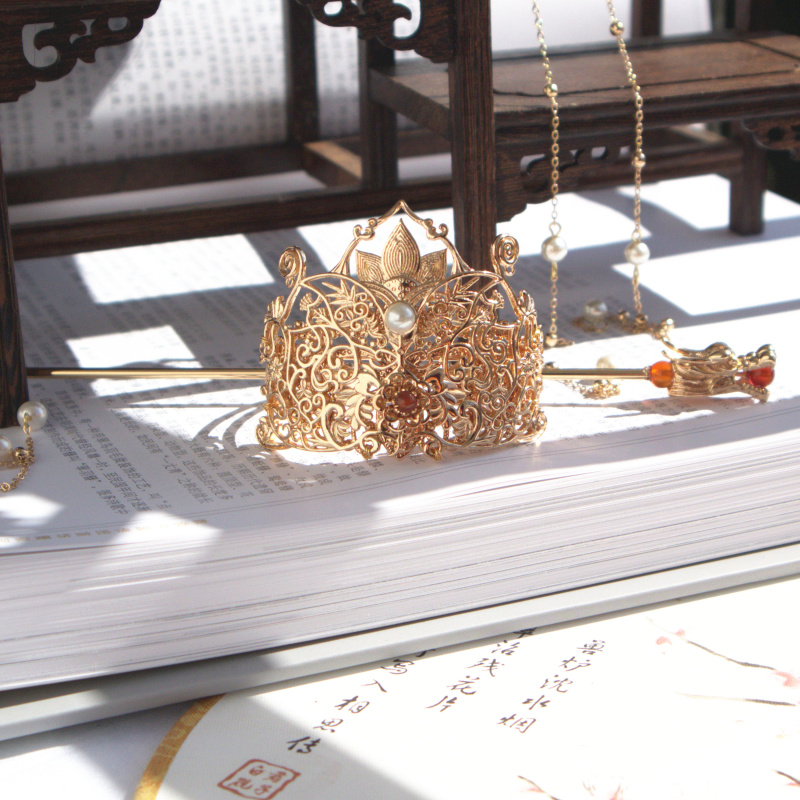 男女通用龙头簪子束发冠保色古风