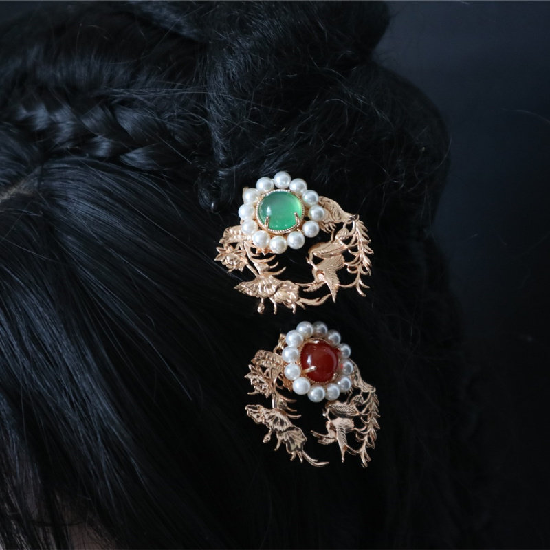 明制发簪保色铜簪子复古风玛瑙插梳中式发饰汉服旗袍魏晋唐宋发钗,饰品/流行首饰/时尚饰品新,发饰,淘宝优惠券,粉丝福利购,淘宝优惠卷