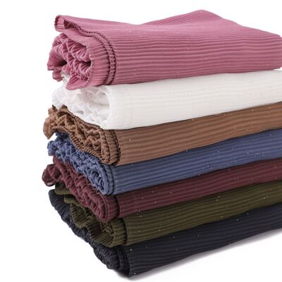 solid color crinkle chiffon scarf 纯色压皱雪纺长巾简约披肩
