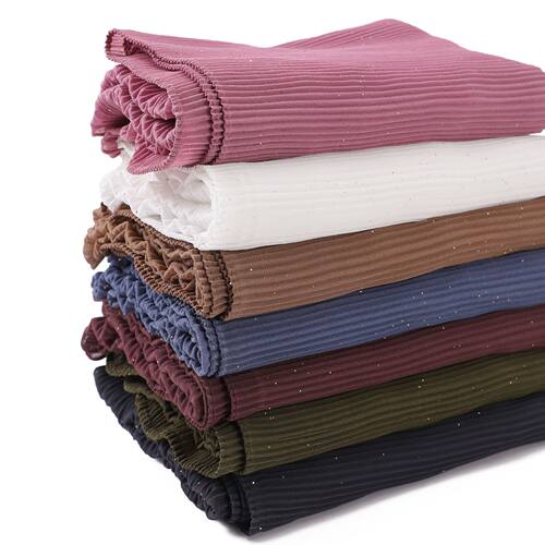 solid color crinkle chiffon scarf 纯色压皱雪纺长巾简约披肩
