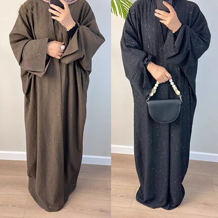 Arab women dress winter 秋冬秋冬加厚开衫连衣裙