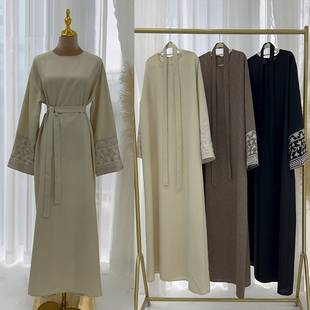 2024新迪拜中东土耳其迪拜刺绣优雅连衣裙长袍 dress embroidery