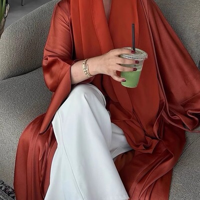 open kimono dubai arabian dress 沙漠穿搭开衫外披{送头巾}