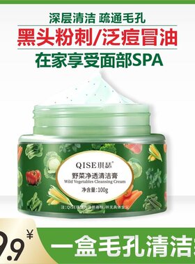 毛孔清洁霜 野菜净透清洁霜  清洁泥膜  男女通用
