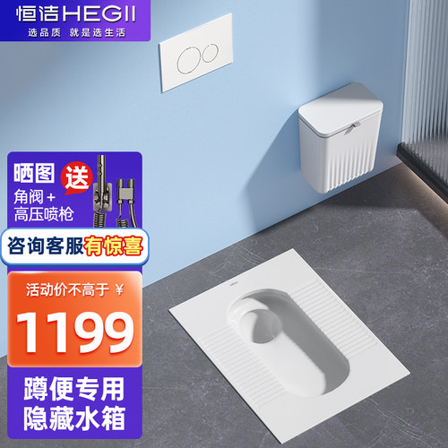 恒洁蹲便器隐藏式超薄暗藏式