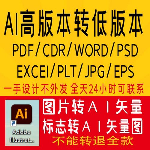 AI高版本转低版本 Adobe Illustrator降版本 转CDR PSD 转矢量 - 封面