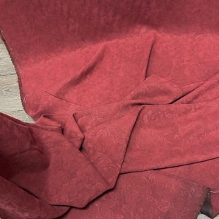 宫墙红绢纺提花香云纱中式布料国风唐装布旗袍连衣裙棉袄服装面料