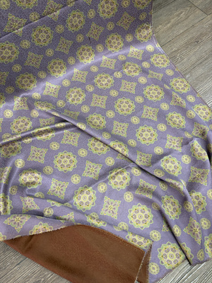 紫色宝相花真丝花罗香云纱布料桑蚕丝新中式上衣连衣裙旗袍面料