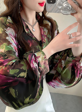春季胖MM蝙蝠袖衬衣轻奢高级感