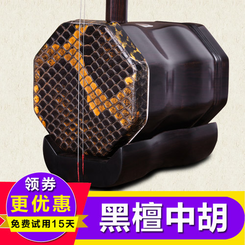 黑檀中二胡乐器考级学习用琴原厂