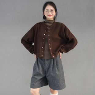 NUWA韩代高级感外套夹克上衣女秋冬新款休闲百搭单排扣棒球服外套