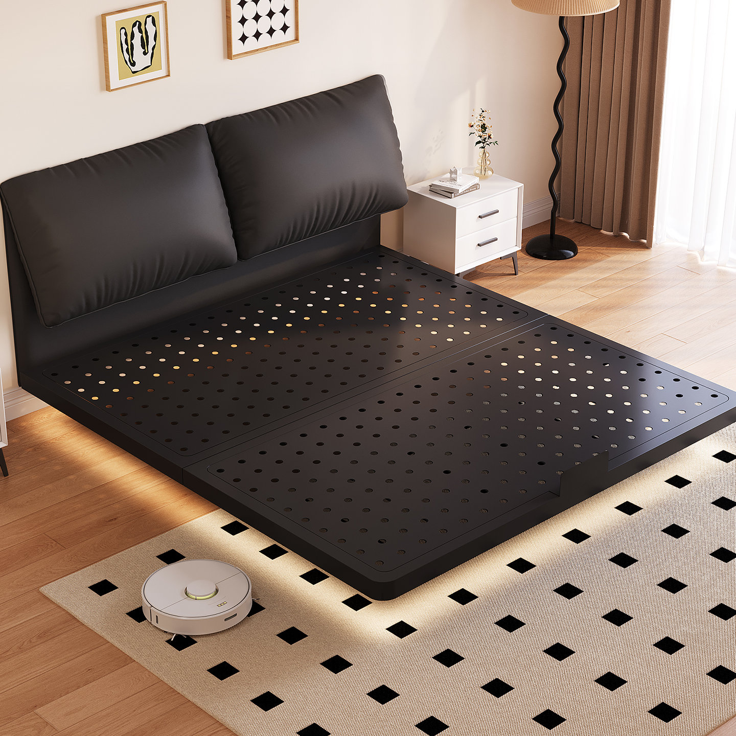 铁艺床悬浮床架1米8双人铁床宿舍单人碳素床新款床架加厚不锈钢床,住宅家具,铁艺/钢木床,淘宝优惠券,粉丝福利购,淘宝优惠卷