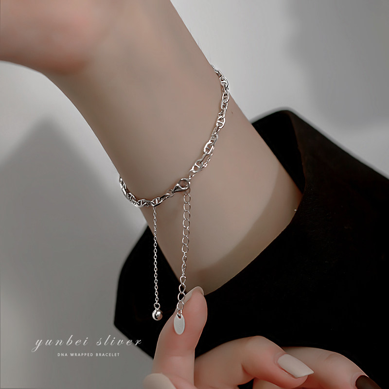 纯银双层手链女夏高级感冷淡风日式轻奢新款女生首饰ins小众设计