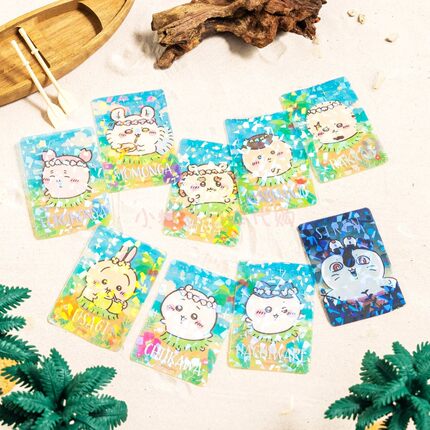预售 日本chiikawa大电影海边草裙乌萨奇闪卡吉伊小八卡片 可选款