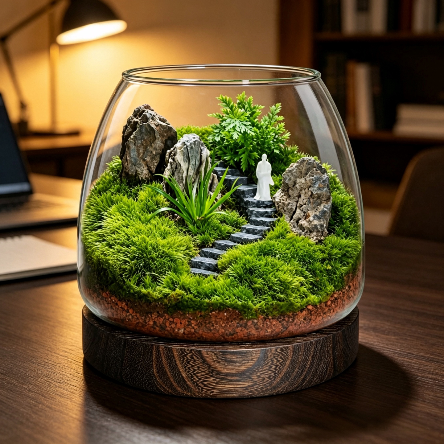 鲜活苔藓生态瓶,茶室氛围感好物