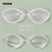 泳衣专用胸贴小胸聚拢硅胶游泳防水加厚胸垫硅胶文胸透明吊带乳贴