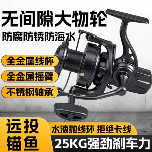 大物纺车轮正品金属线杯渔轮远投专用路亚轮路滑海钓锚鱼轮鱼线轮