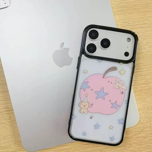 星星苹果狗狗适用iphone18Promax手机壳17/16创意14plus黑框硬壳15苹果13手机壳