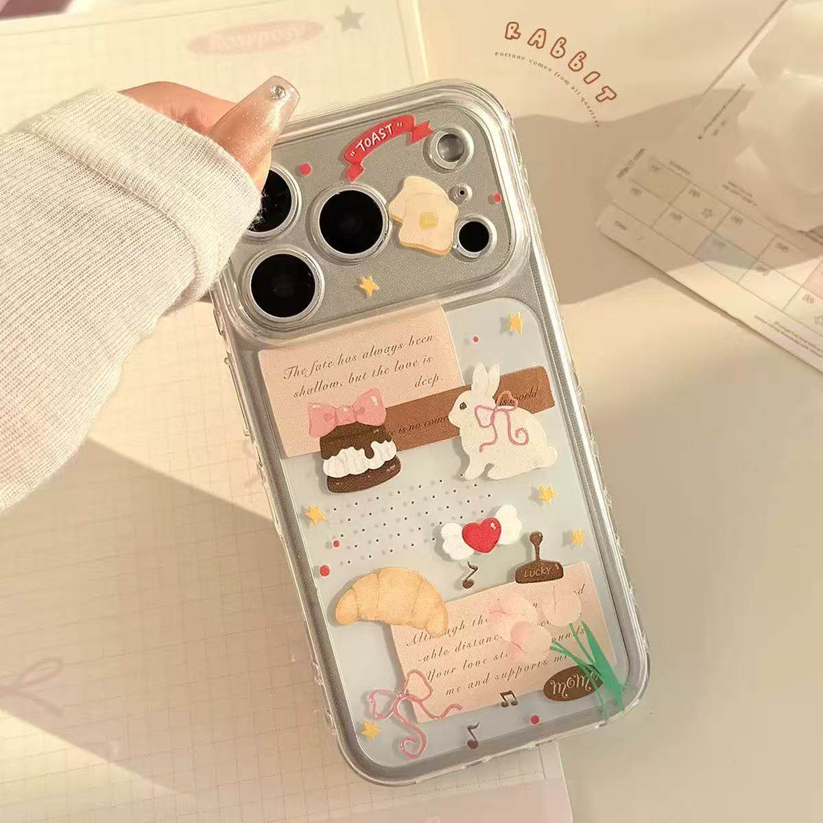 韩版蛋糕小兔子适用iphone17promax包相机键手机壳16侧边立体爱心创意14高级15苹果13可爱12手机壳