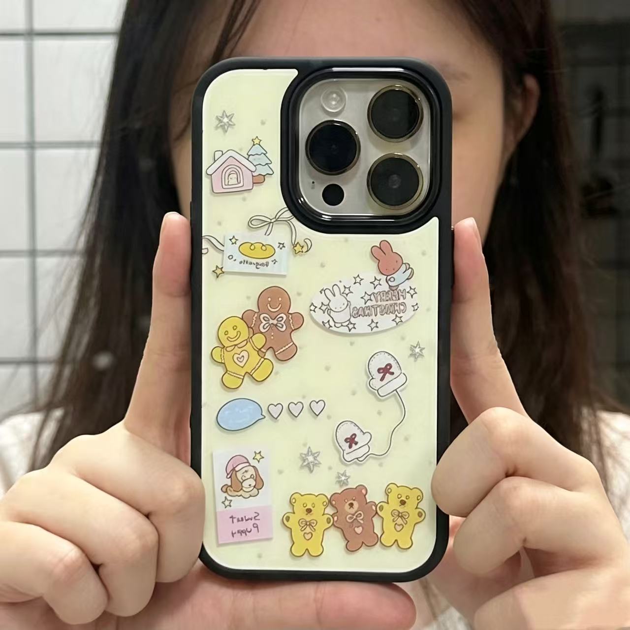 包侧边相机键姜饼人米菲适用iphone17promax手机壳磁吸16/15肤感磨砂双层14plus黑框硬壳15高级13手机壳