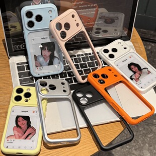 糖果色大视窗秒变17Pro适用iphone17promax手机壳包相机键16plus亲肤磨砂14软壳15Pro苹果13可放小卡12手机壳