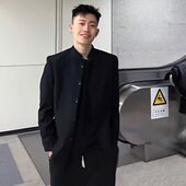 外套潮流ins 夹克男休闲百搭立领西装 高级感春秋痞帅新中式 中山装