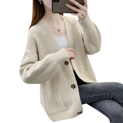 毛衣外套2025秋装新款女装时尚洋气慵懒风加厚针织开衫小个子上衣